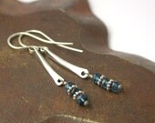 London Blue Topaz Rondelle Linear Earrings