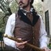 Black and Brown Faux Leather Steampunk Victorian Lapeled Gentlemen's Vest
