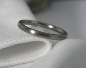 Titanium Ring Narrow Domed Profile Satin Finish