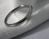 Titanium Ring Narrow Domed Profile Polished Band