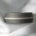 Sandblasted Gray Titanium Silver Inlay Ring or Wedding Band