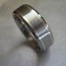 Titanium Silver Ring Wedding Band Beveled Edges