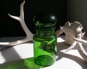 Vintage Green Glass Apothecary Jar