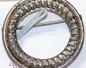 Vintage Sterling Silver Filigree Circle Brooch