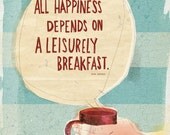 Breakfast art print A4 - fine art print - a Sweet William illustration on archival paper.