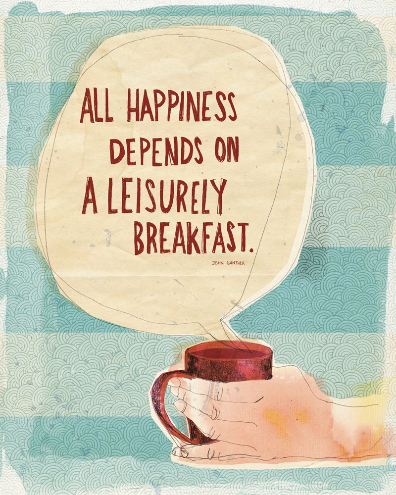Breakfast art print A4 - fine art print - a Sweet William illustration on archival paper.