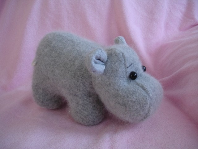 Hippo Stuffed wool Sewing Pattern PDF
