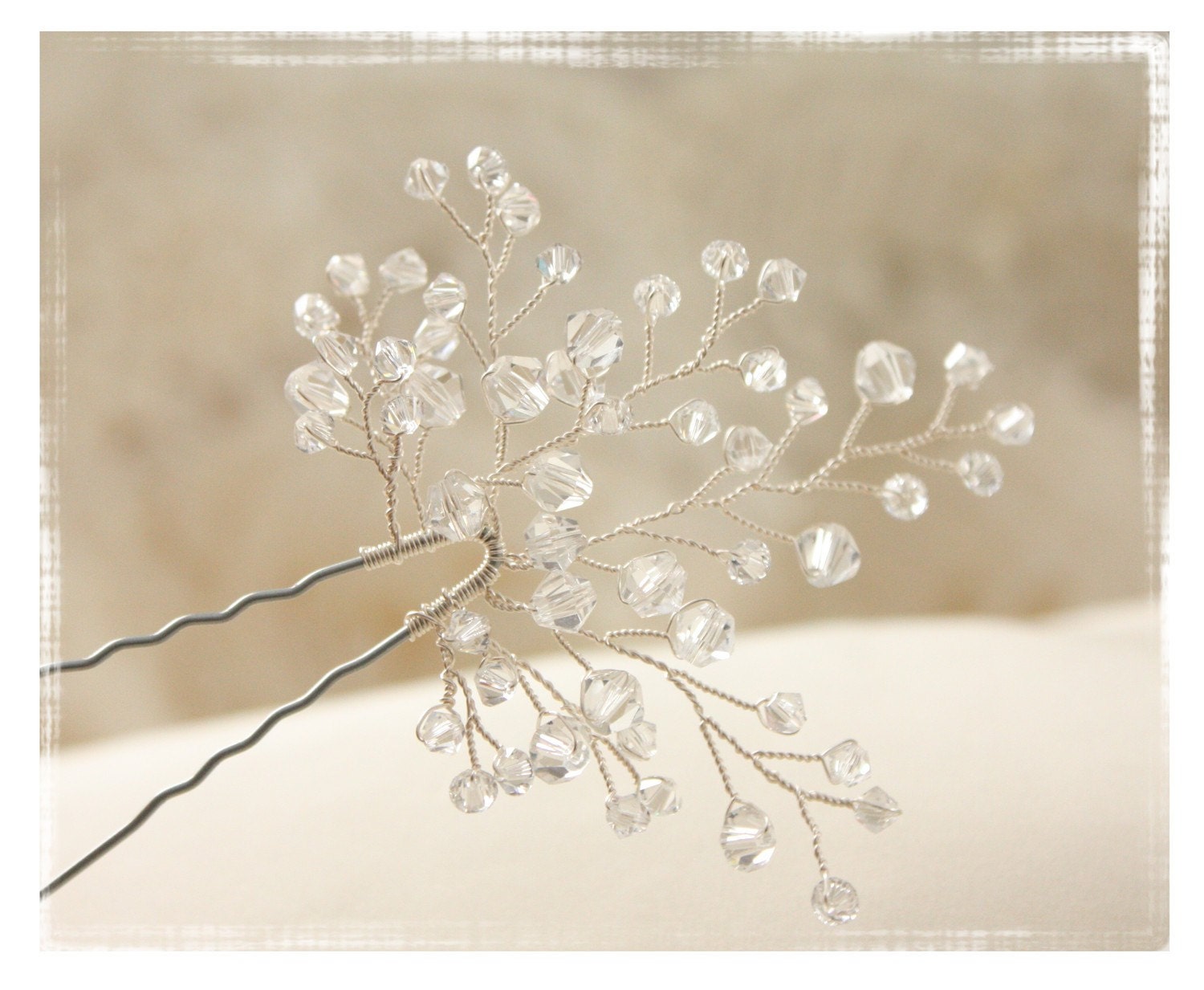 Set of Two Crystal Hair Pins