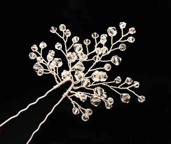 Set of Two Crystal Hair Pins