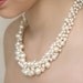 Statement Wedding Necklace Bridal Jewelry Swarovski Pearl "Pearly Girly" Necklace Bridesmaid Jewelry Set includes Ivory Pearl Stud Earrings