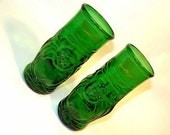Set of two Recycled Lucky Buddha Beer Bottle Drinking Glass Cups / Parties, Weddings and Gifts