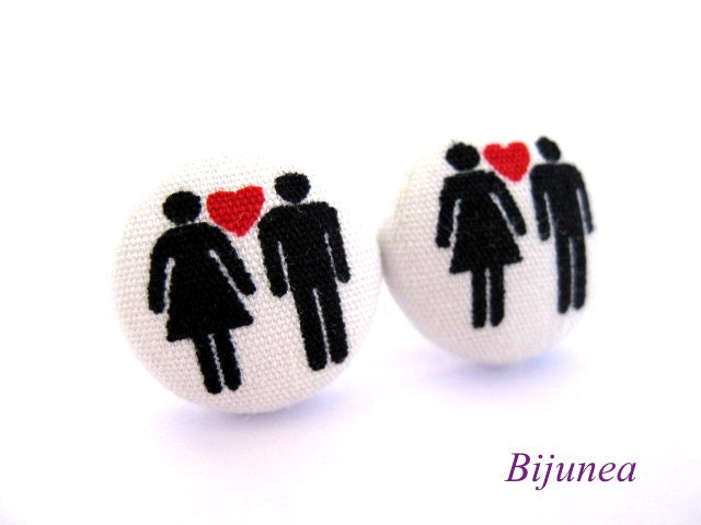 Love earrings - Valentine earrings - Love studs - Love stud earrings - Valentine posts - Love post earrings sf749