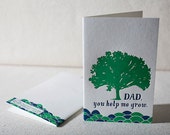 Dad Grow - Letterpress Greeting Card - Bamboo paper. C4-K1T