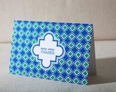 Newport 20 Patterned Offset Thank You Cards,  set of 8 cards. 100% PCW paper, 5-201T