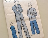 vintage advance pattern 6400 boys and youth pajamas -- size 12, chest 30
