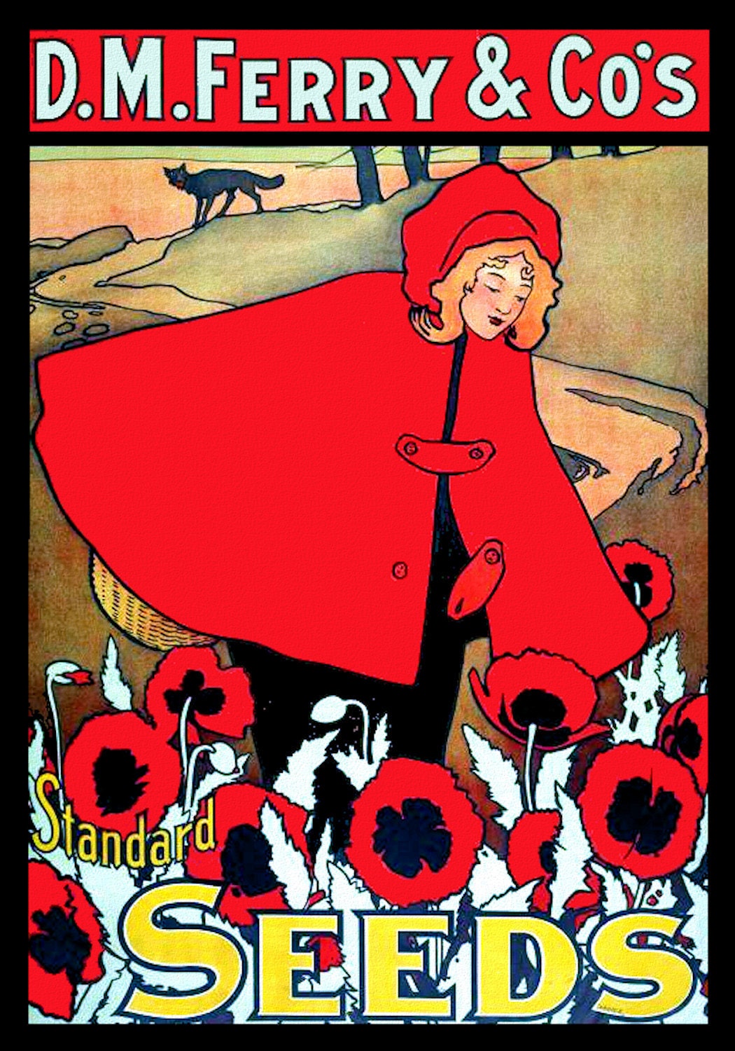 Red Riding Hood Poppies Refrigerator Magnet -  FREE US SHIPPING