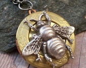 Brogan -  Locket featuring a Silver Bumblebee