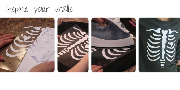 Maternity Skeleton Applique - DIY Iron On Pregnant Skeleton - Applique
