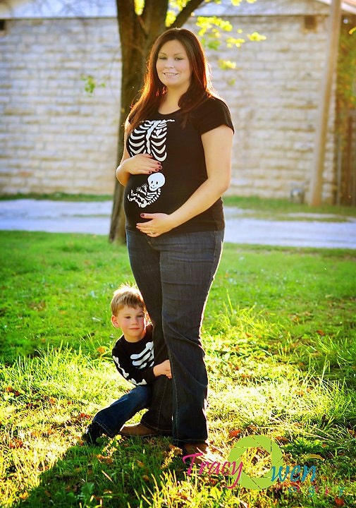 Maternity Skeleton Applique - DIY Iron On Pregnant Skeleton - Applique