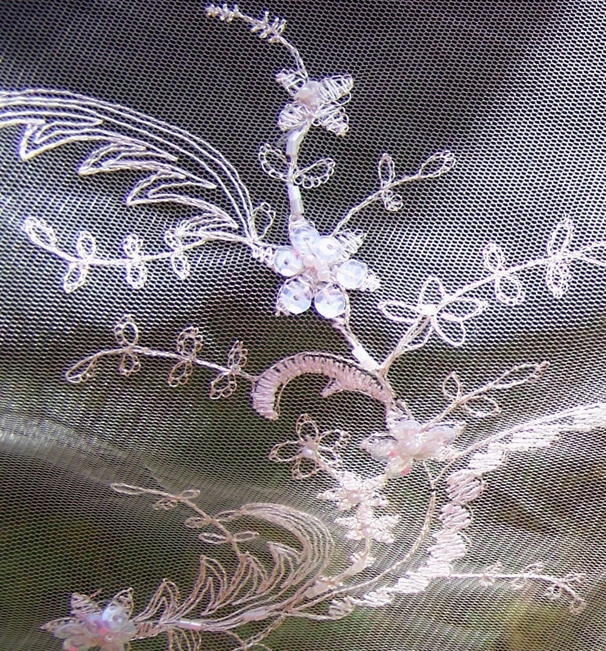 Custom Couture Elegant Swarovski Beaded and Embroidered Bridal Veil White or Ivory