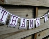 Thank You Banner - Grey and Purple