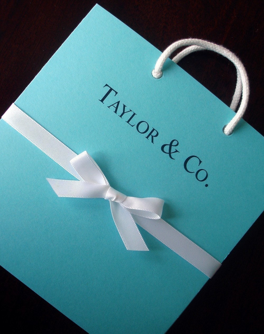 Tiffany Blue Bag Wedding and Shower Invitation - Baby, bridal, sweet sixteen  bat mitzvah