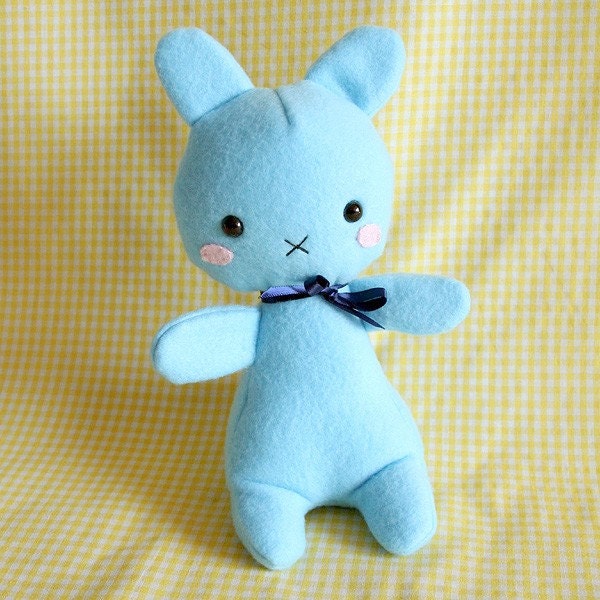 Cutesy Blue Bunny Plushie - BunBun-chan