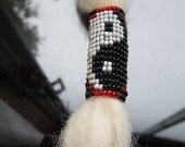 Yin Yang beaded dreadlock  cuff for medium sized dreadlocks