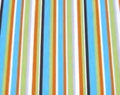 Organic Fabric  Stripes - Teal - Organic Cotton - Monaluna - 1/2 Yard