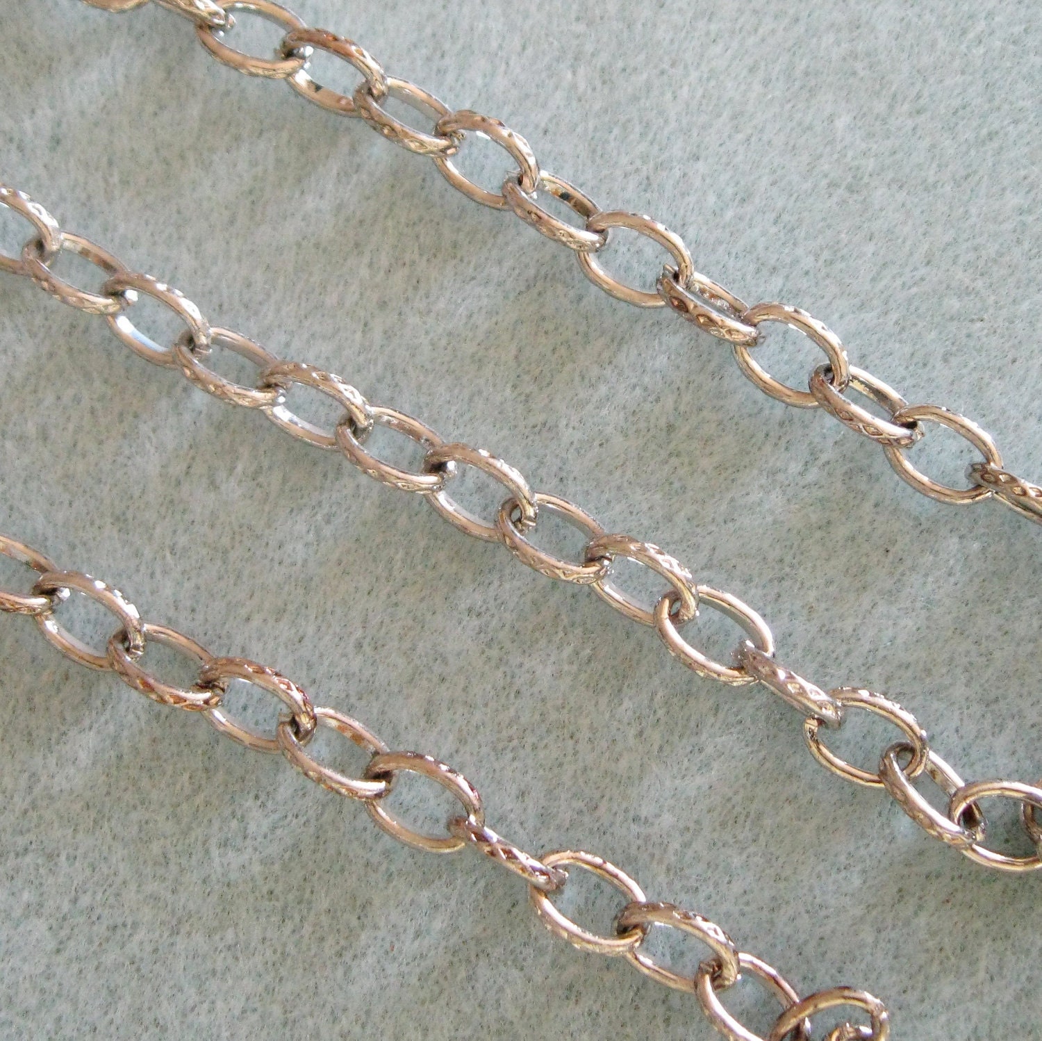 4ft Silver Plated Textured Cross Chain 5mm x 8mm SALE 367-e8r