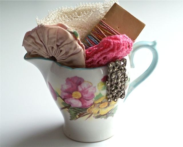 little pitcher with notions collection