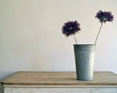 Vintage Rustic Galvanized Maple Syrup Bucket  -- Planter/Vase