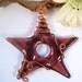 Fused Glass Star Suncatcher  - Plum with copper wire