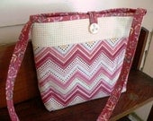 Casual Quilted Purse-Coral and Maize ZigZag Fun
