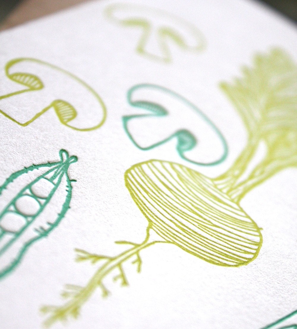 Veggie Cards Letterpress notecards