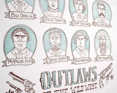Outlaws of the Wild West Letterpress Print