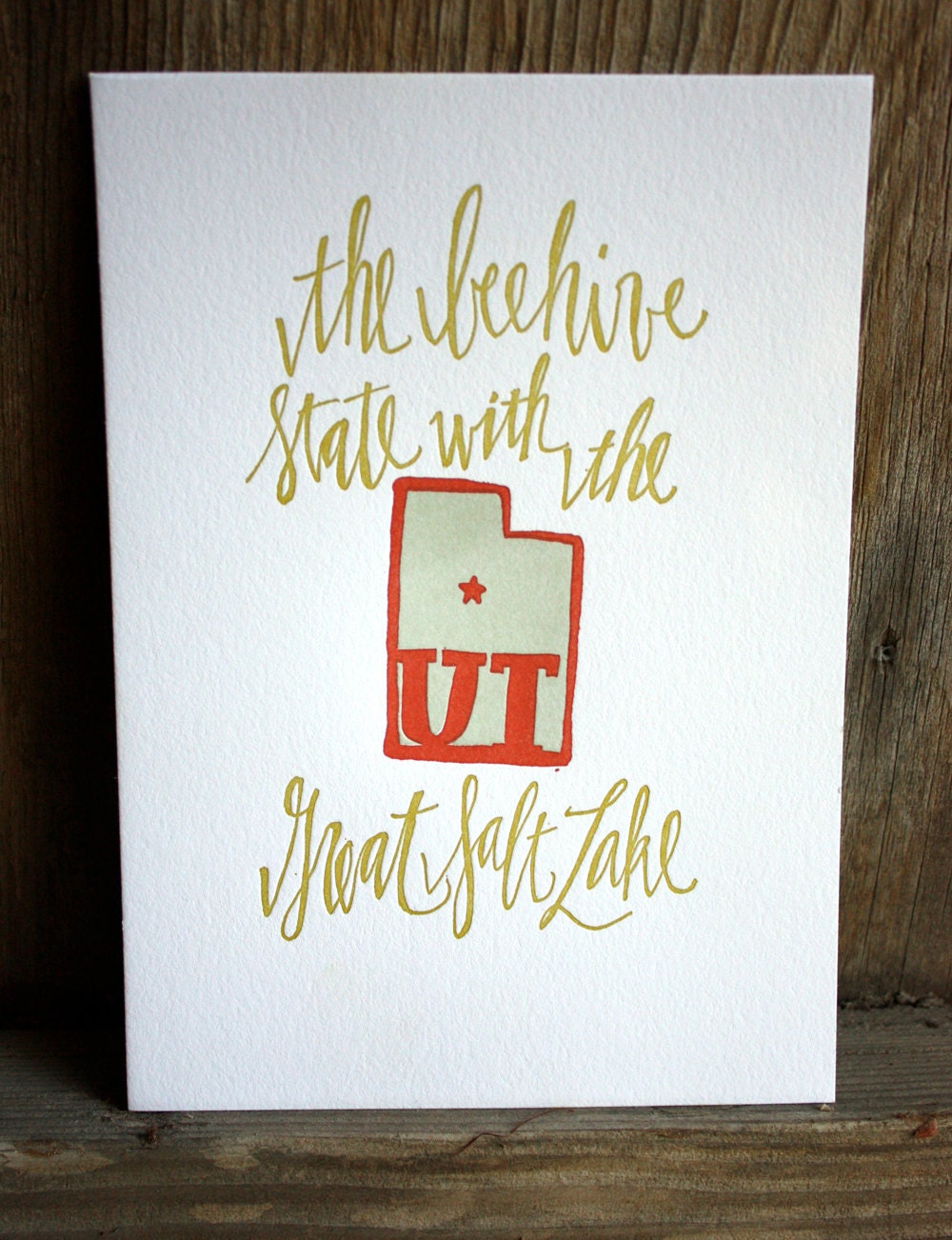 Utah Letterpress Print