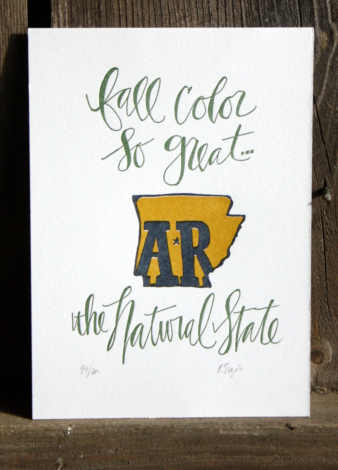 Arkansas Letterpress Print State Series
