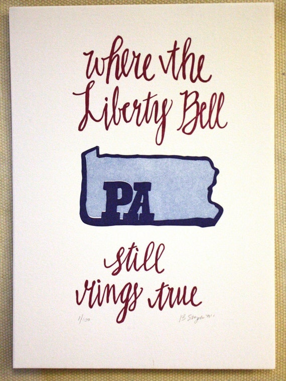 Pennsylvania State Series-Letterpress Print