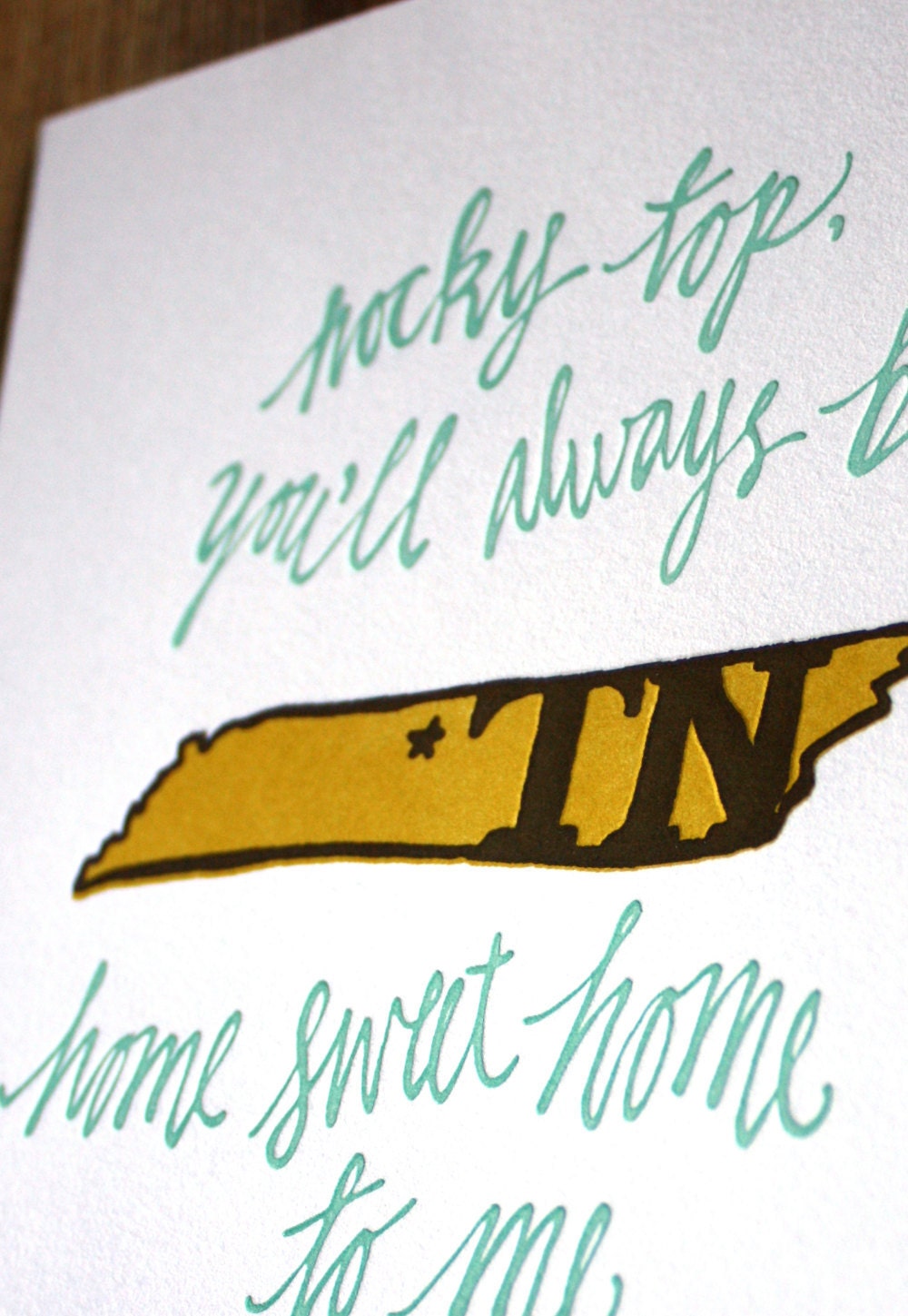Rocky Top Tennessee-Letterpress Print