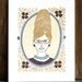 Beehive Betty the Librarian Letterpress Print