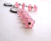 Shabby Pink opal pastel flower earrings