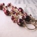 Burgundy garnet and pearl Garnet  long drop cascade earrings gold filled