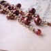 Burgundy garnet and pearl Garnet  long drop cascade earrings gold filled