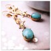 spring jewelry Aqua mint earrings with vintage glass stones
