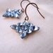 Powder Blue Sapphire star snowflake vintage rhinestone earrings pastel