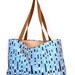 Reserved For Shannon Handmade Tote Bag with Blue Porcupine Quills Graphic Print