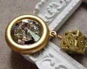 Looking Glass Necklace, Swarovski Crystal Silver Shadow, Vintage Style (more colors available)