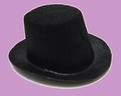 Mini Top Hats - 4 Inch Black Miniature Felt Top Hats - 12 PACK