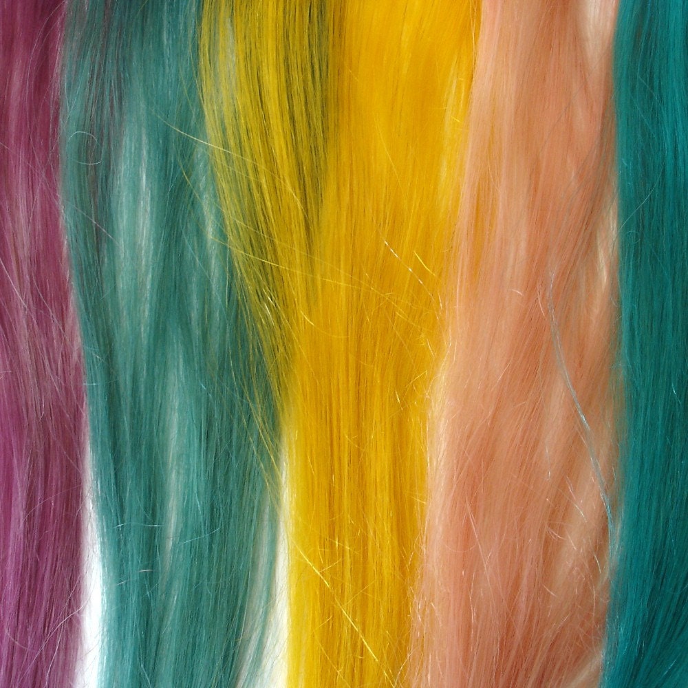 Rainbow Fishtail Braid Hair Extension Kit - wefts weave human hair falls wigs free people - LAST ONE